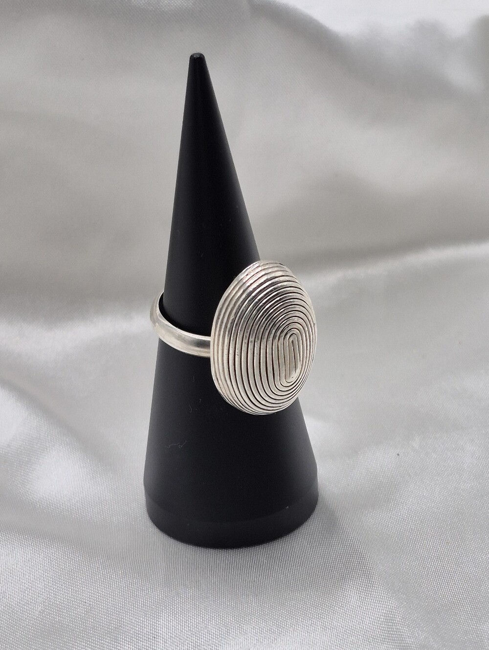 925 Sterling Silver Spiral Concentric Heavy ADJUSTABLE Statement Ring Men /Women - Picture 4 of 4